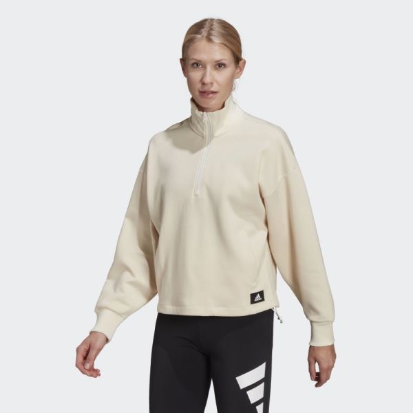 Non Dyed Adidas Future Icons Quarter-Zip Sweatshirt