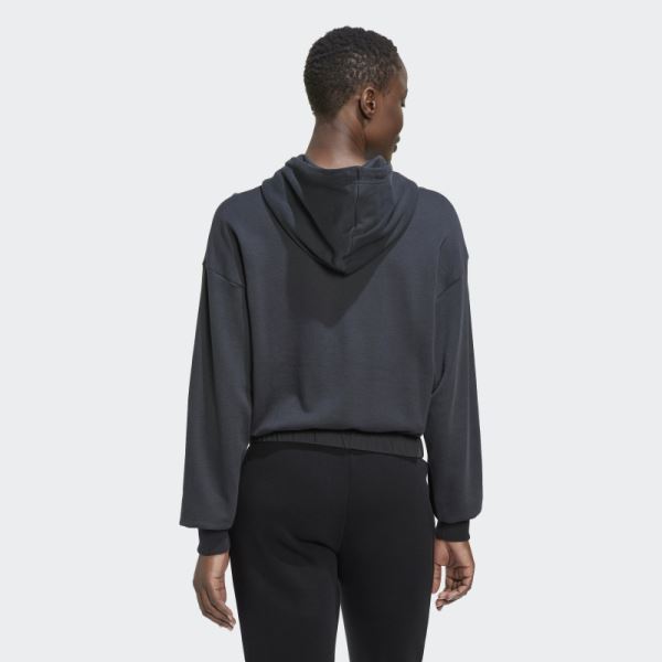 Carbon Adidas Studio Lounge Cropped Hoodie