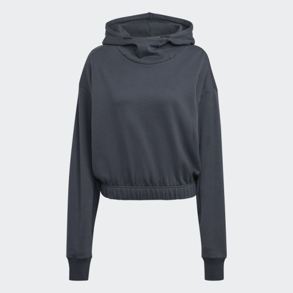 Carbon Adidas Studio Lounge Cropped Hoodie