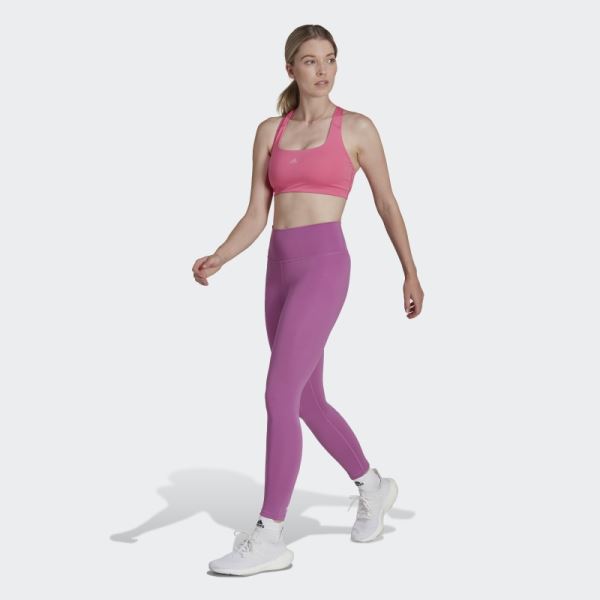 Lilac Optime Training 7/8 Leggings Adidas