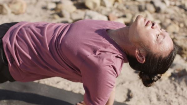 Burgundy Adidas Yoga Training T-Shirt