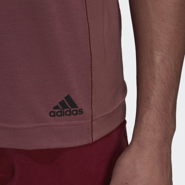 Burgundy Adidas Yoga Training T-Shirt