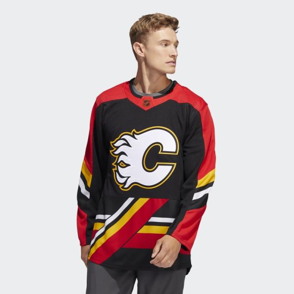 Flames Authentic Reverse Retro Wordmark Jersey Adidas Black