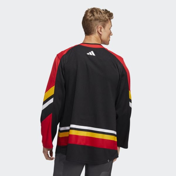 Flames Authentic Reverse Retro Wordmark Jersey Adidas Black