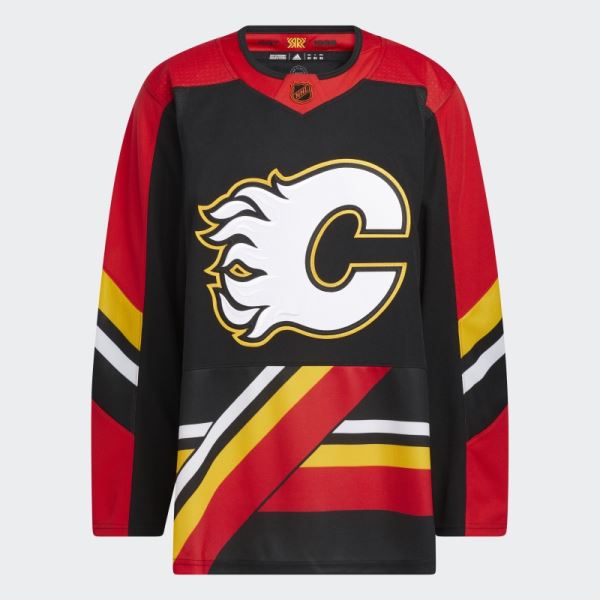 Flames Authentic Reverse Retro Wordmark Jersey Adidas Black