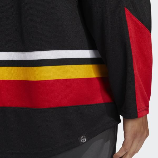 Flames Authentic Reverse Retro Wordmark Jersey Adidas Black