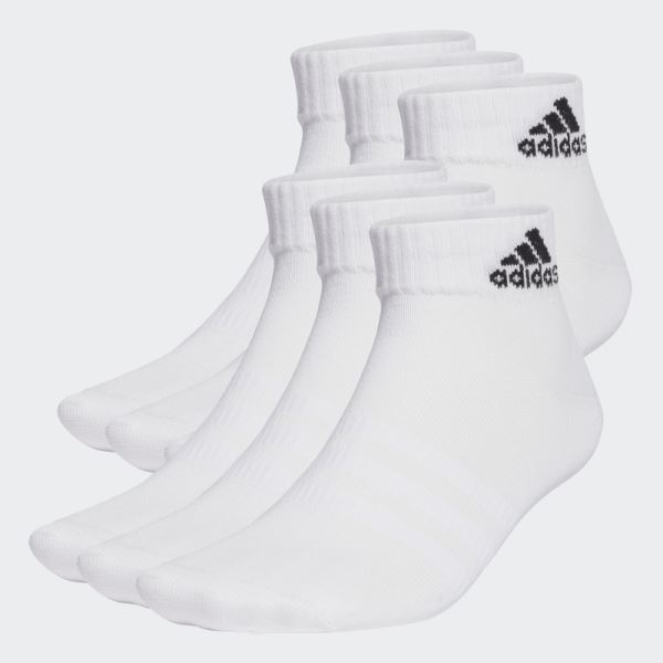 White Thin and Light Sportswear Ankle Socks 6 Pairs Adidas