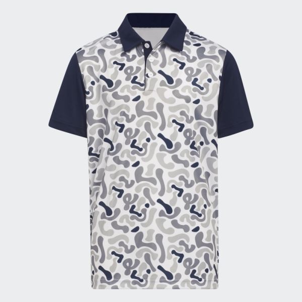 Navy Camo-Printed Polo Shirt Adidas