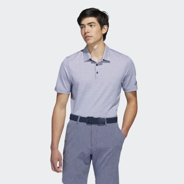 Ottoman Stripe Polo Shirt Navy Adidas