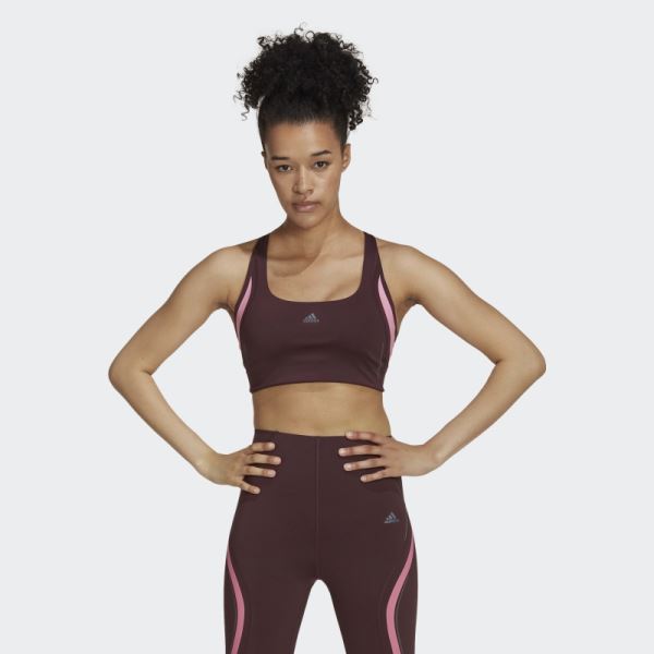 Powerimpact Luxe Training Medium-Support HIIT Bra Adidas Maroon