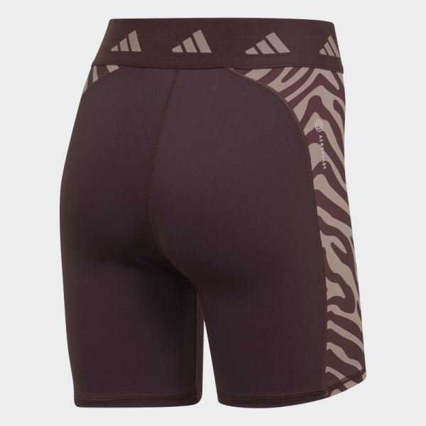 Hyperglam Techfit Zebra High-Waisted Short Leggings Maroon Adidas