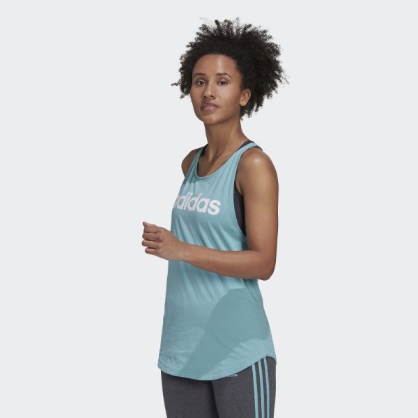 Essentials Loose Logo Tank Top Adidas Mint Ton