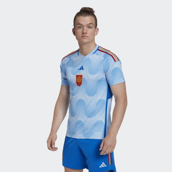 Spain 22 Away Jersey Adidas Glow Blue