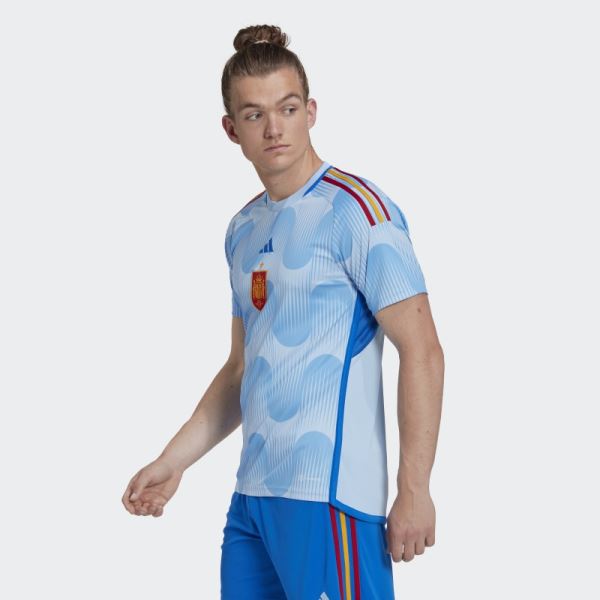 Spain 22 Away Jersey Adidas Glow Blue