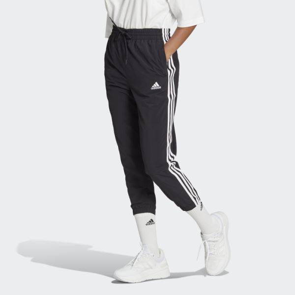 Essentials 3-Stripes Woven 7/8 Pants Black Adidas