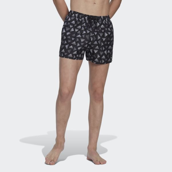 Logo Print CLX Swim Shorts Very Short Length Black Adidas