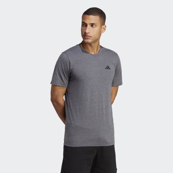 Adidas Dark Grey Heather Train Essentials Feelready Training Tee