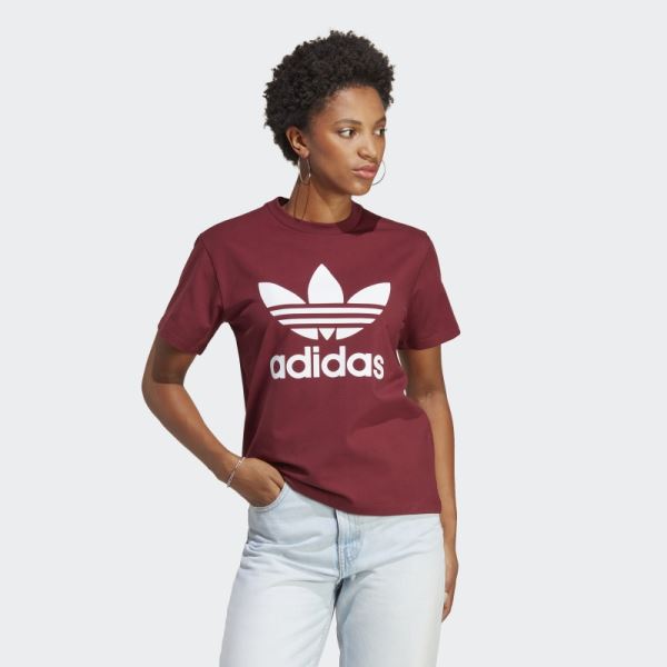 Adidas Red Adicolor Classics Trefoil T-Shirt