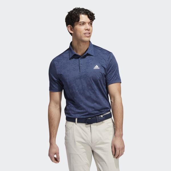 Navy Jacquard Polo Shirt Adidas