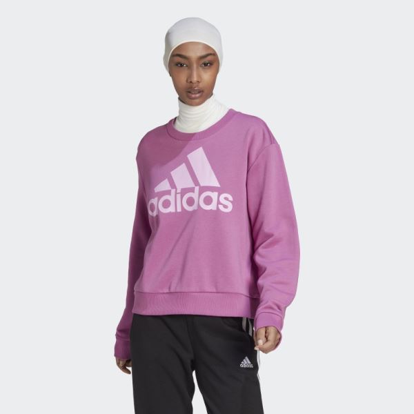 Lilac Adidas Essentials Logo Loose Sweatshirt