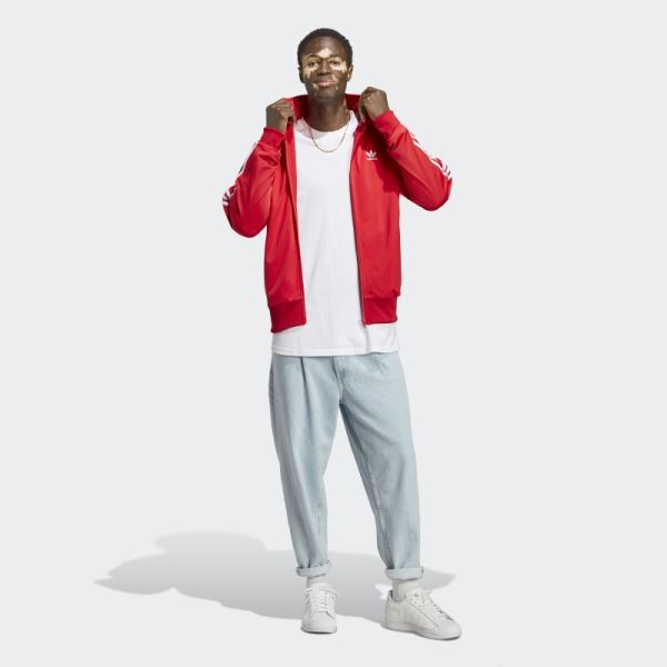 Scarlet Adidas Adicolor Classics Firebird Track Top