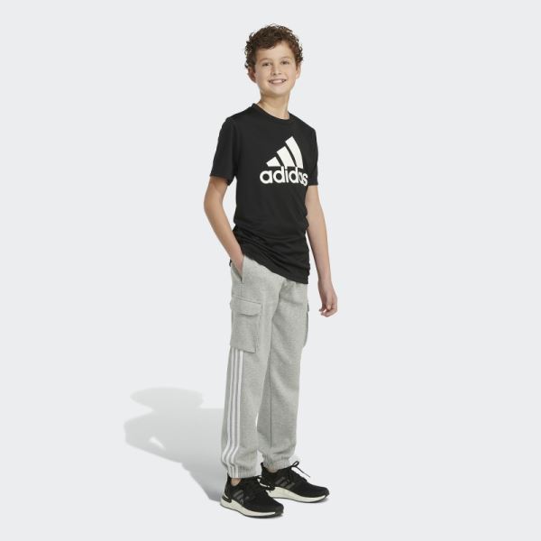 Adidas Cargo Fleece 3-Stripes Joggers Medium Grey