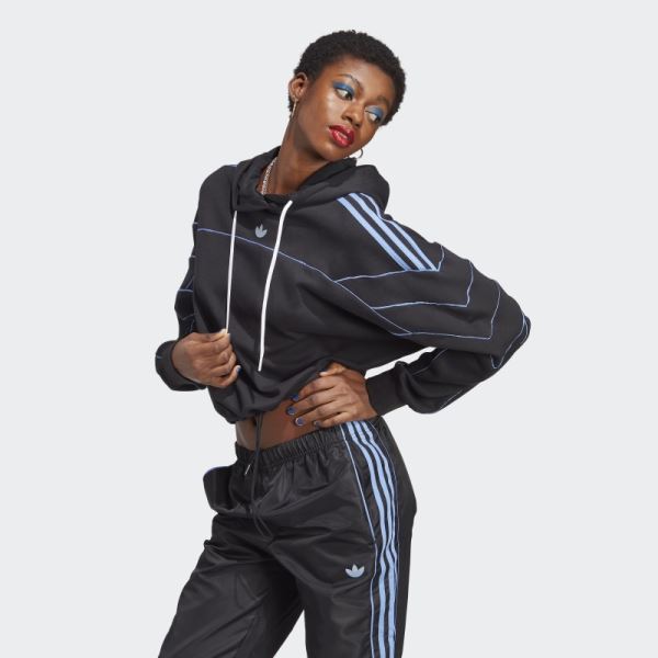 Archive Cut Line Crop Hoodie Adidas Black