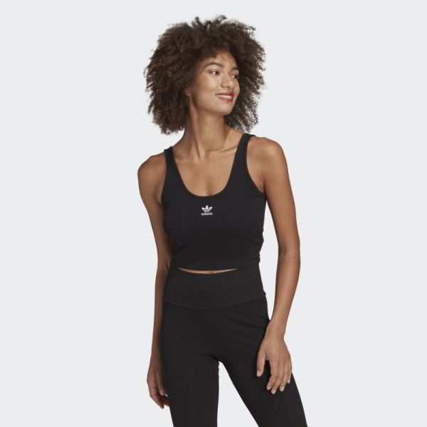 Adidas Adicolor Essentials Black Rib Tank Top