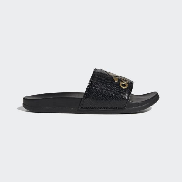 Black Adidas Adilette Comfort Slides