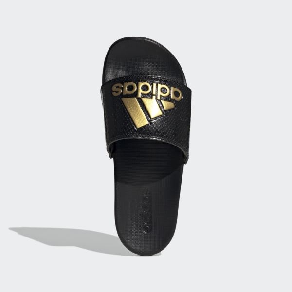 Black Adidas Adilette Comfort Slides