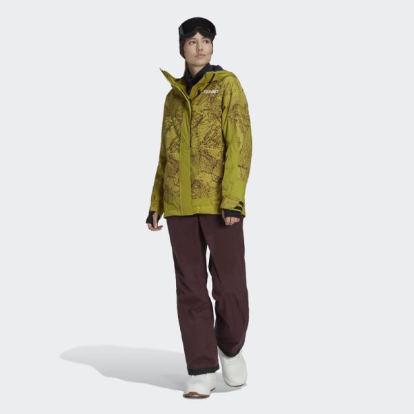 Terrex 2-Layer Insulated Snow Graphic Jacket Adidas Olive