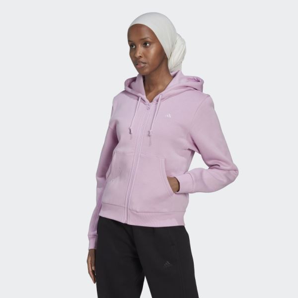 Lilac Adidas ALL SZN Fleece Full-Zip Hoodie