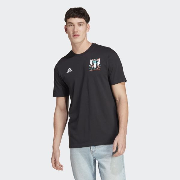 Black Adidas Messi Soccer Icon Graphic Tee