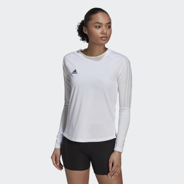 White Adidas HILO Long Sleeve Jersey