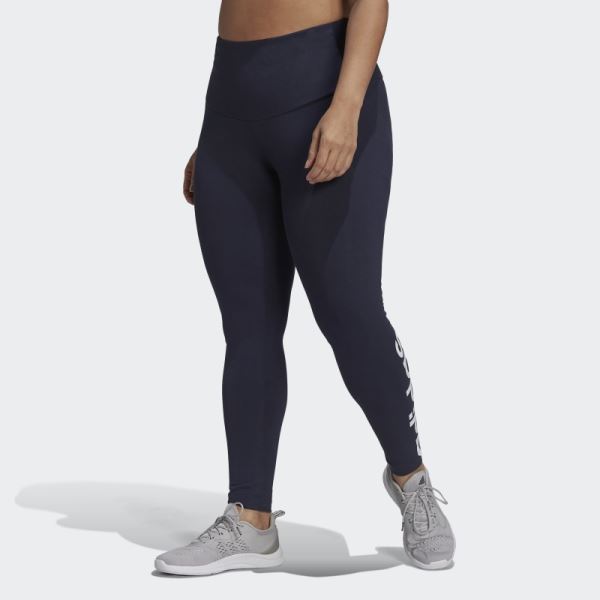 Essentials High-Waisted Logo Leggings (Plus Size) Adidas Ink