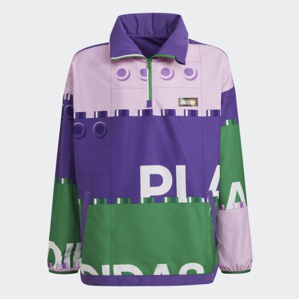 Sharp Purple Hot Adidas x Classic LEGO Half-Zip Windbreaker