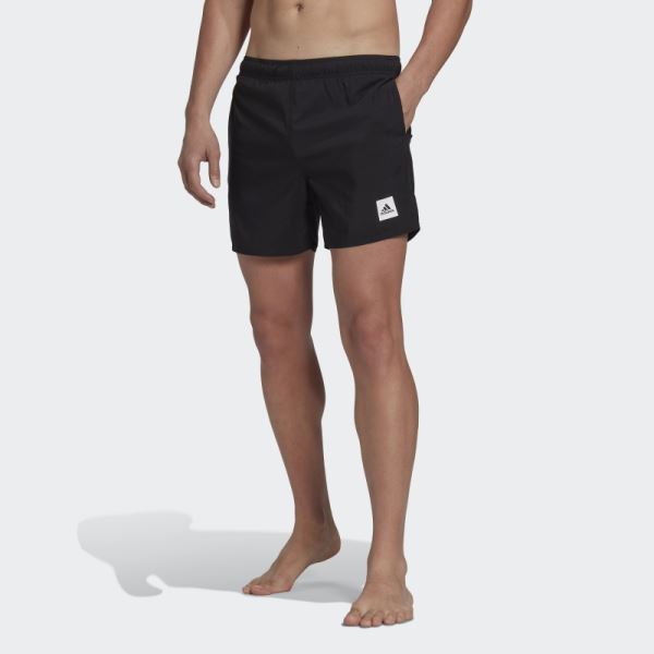 Adidas Black Short Length Solid Swim Shorts