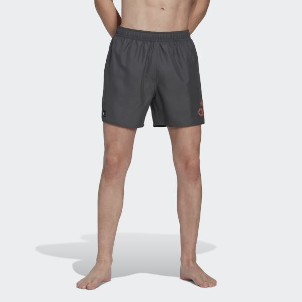 Adidas Grey CLX Short Length Swim Shorts