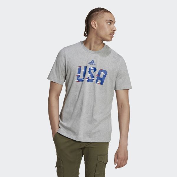 Adidas Medium Grey FIFA World Cup 2022 USA Tee