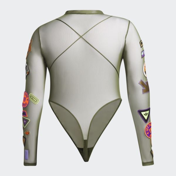 Pine Adidas Light Power-Mesh Bodysuit (Plus Size)