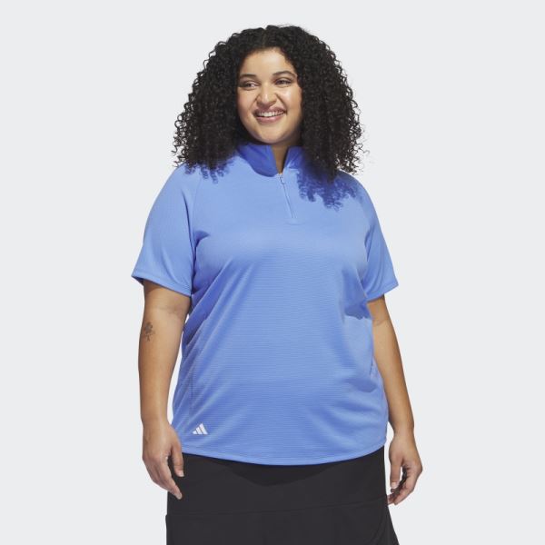 Adidas Texture Golf Polo Shirt (Plus Size) Blue