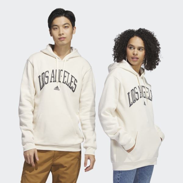 White Adidas Los Angeles Graphic Hoodie (Gender Neutral)