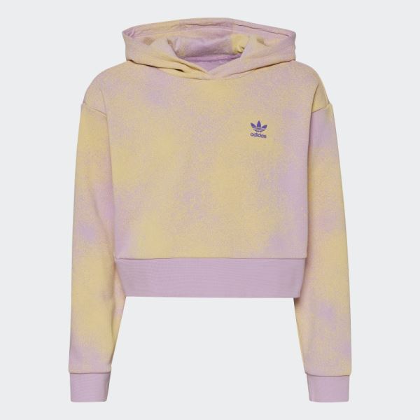 Adidas Lilac Graphic Print Crop Hoodie