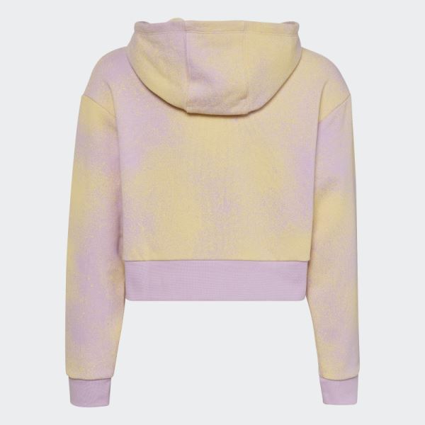 Graphic Print Crop Hoodie Lilac Adidas