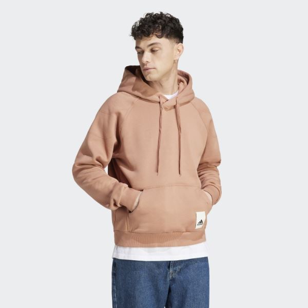 Adidas Lounge Fleece Hoodie Clay