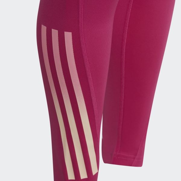 Adidas AEROREADY 3-Stripes High-Rise 7/8 Optime Pocket Tights Fuchsia