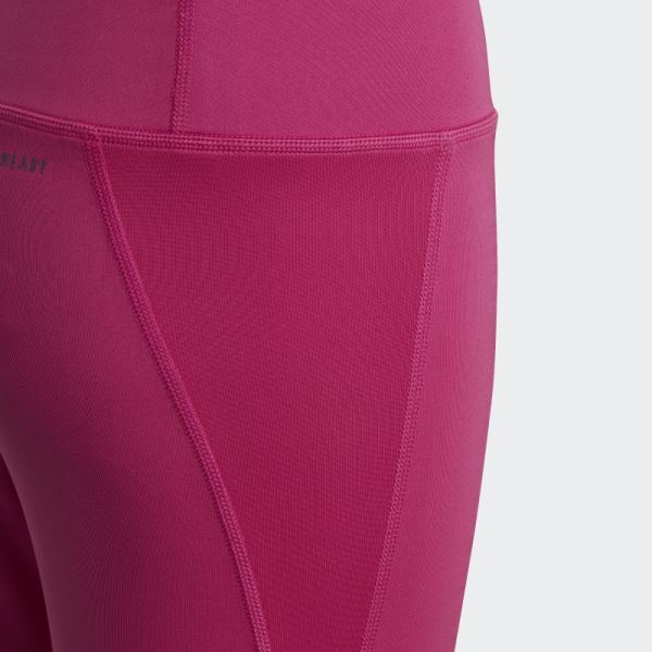 Adidas AEROREADY 3-Stripes High-Rise 7/8 Optime Pocket Tights Fuchsia