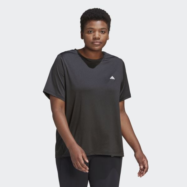 Black AEROREADY Made for Training Minimal Tee (Plus Size) Adidas