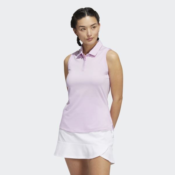 Adidas Lilac Sleeveless Polo Shirt