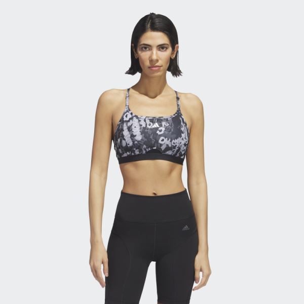 Adidas AeroReact Training Light-Support Bra Mgh Solid Grey